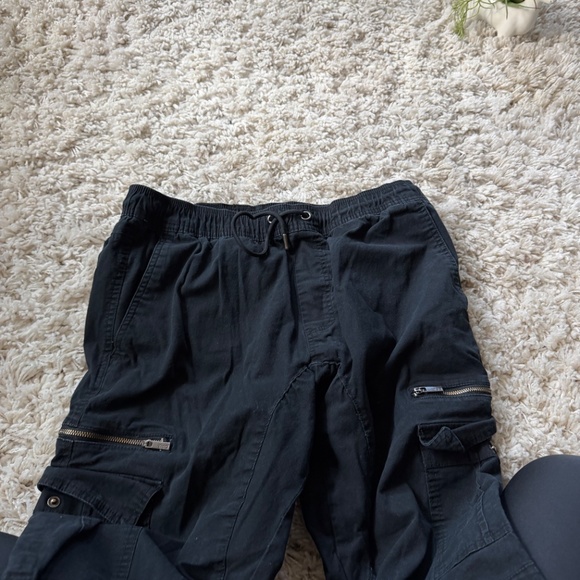 Men's Classic CSG workout athletic stretchy Black Cargo Pants your casual wardro - Picture 4 of 5